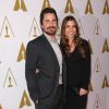 Christian Bale et sa femme Sibi Blazic - déjeuner de la 86e cérémonie des Oscars à Los Angeles le 10 février 2014 