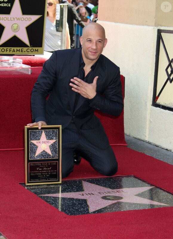 Vin Diesel - L'acteur Vin Diesel a devoilé son étoile sur le célèbre boulevard Walk of Fame à Hollywood. Le 26 août 2013