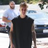 Justin Bieber est allé déjeuner avec un ami à Los Angeles, le 22 aout 2014.
