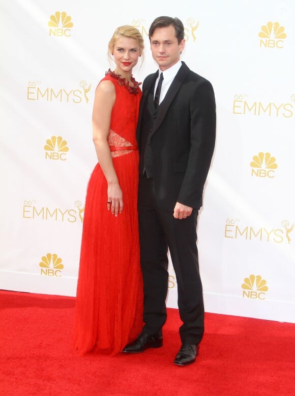 Claire Danes et son mari Hugh Dancy assistent à la 66ème édition des Emmy Awards au Nokia Theatre. Los Angeles, le 25 août 2014.