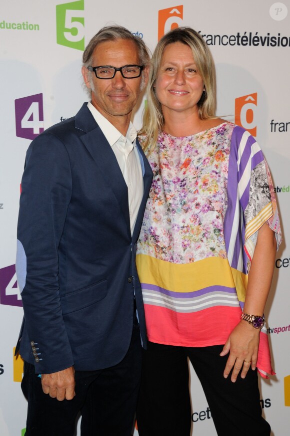 Luana Belmondo et Paul Belmondo - Conférence de rentrée du groupe France Télévisions au Palais de Tokyo à Paris, le 26 août 2014.