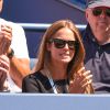 Kim Sears, stressée lors du match de son homme Andy Murray au premier tour de l'US Open à l'USTA Billie Jean King National Tennis Center de New York le 26 août 2014