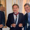Didier Reynders, Michel Drucker et Eddy Merckx au palais d'Egmont à Bruxelles le 27 juin 2014