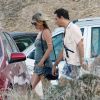 Kate Moss, son mari Jamie Hince et des amis poursuivent leurs vacances à Formentera, en Espagne. Le 28 août 2014.
