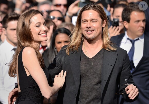 Angelina Jolie et Brad Pitt à Londres, le 2 juin 2013.
