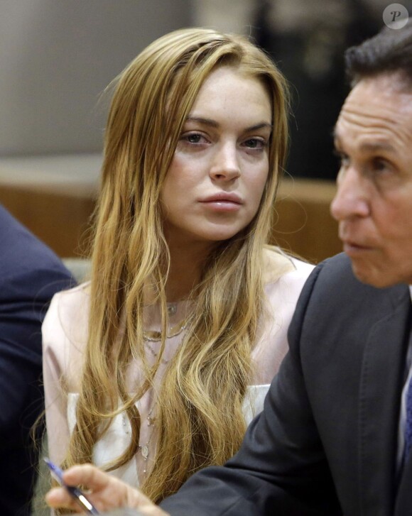 Lindsay Lohan lors d'une audience dans l'affaire de son accident de voiture, à Los Angeles, le 18 mars 2013.