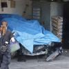 La Porsche de Lindsay Loha, détruite après son accident. Juin 2012.