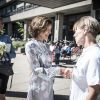 Exclusif - La comtesse Alexandra de Frederiksborg en visite au Righospitalet, le CHU de Copenhague, pour la promotion d'un kit de soutien aux parents qui perdent un enfant en tant que marraine de l'Association danoise des morts infantiles, le 1er septembre 2014.