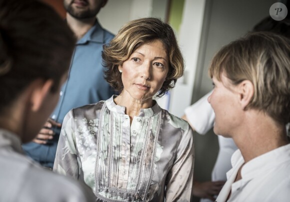 Exclusif - La comtesse Alexandra de Frederiksborg en visite au Righospitalet, le CHU de Copenhague, pour la promotion d'un kit de soutien aux parents qui perdent un enfant en tant que marraine de l'Association danoise des morts infantiles, le 1er septembre 2014.