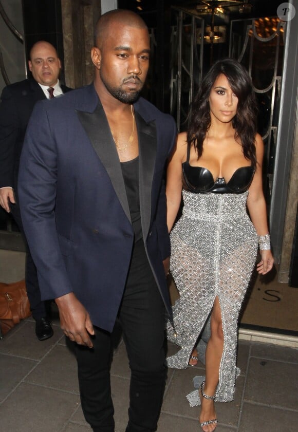 Kim Kardashian et Kanye West lors de la soirée "GQ Men of the Year Awards 2014" à Londres, le 2 septembre 2014.