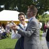 La reine Silvia de Suède assiste au "Pensioners Day" à Ekero dans le comté de Stockholm, le 27 août 2014.