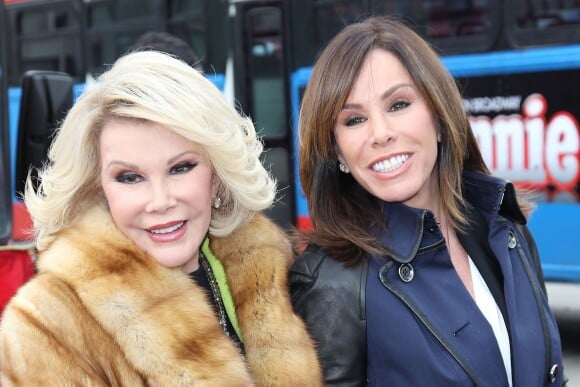 Joan Rivers et sa fille Melissa lors du lacement de leur campagne 'Ride Of Fame' à New York le 1er mars 2013