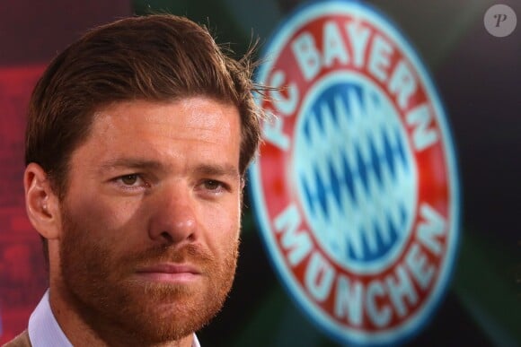 New signing Xabi Alonso of FC Bayern Munich looks on during a press conference at Bayern Muenchen's headquarter Saebener Strasse in Munich, Germany on September 1, 2014. Photo by Alexander Hassenstein/DPA/ABACAPRESS.COM01/09/2014 - Munich