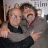 Georges Wolinski et Jean-Marie Gourio - Avant-première du film "Brèves de comptoir" au Théâtre du Rond-Point à Paris, le 8 septembre 2014.