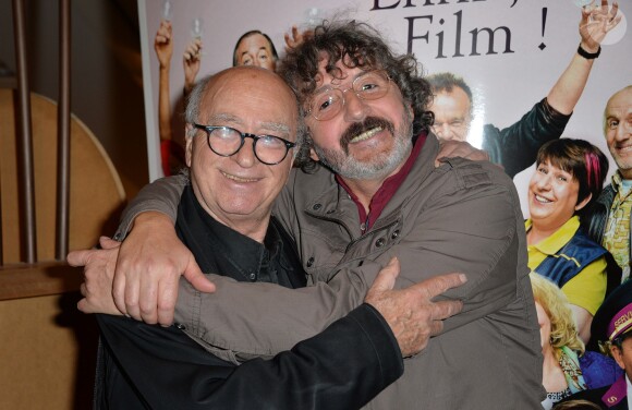 Georges Wolinski et Jean-Marie Gourio - Avant-première du film "Brèves de comptoir" au Théâtre du Rond-Point à Paris, le 8 septembre 2014.