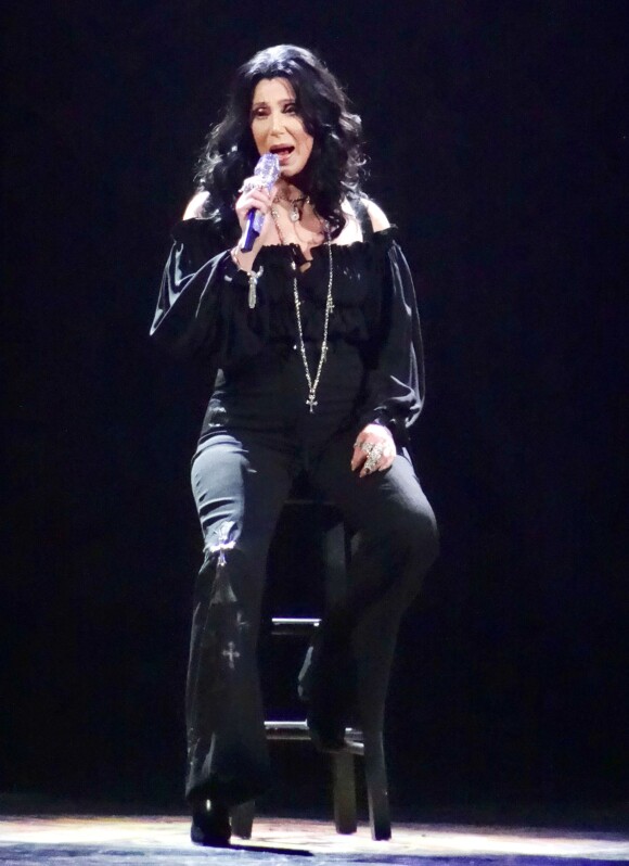 Cher en concert au MGM Grand Arena à Las Vegas, le 25 mai 2014, pour la tournée "Dressed to Kill tour".