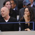  L'acteur Bruce Willis et sa femme Emma Heming lors de la finale de l'US Open le 8 septembre 2014 à New York. 