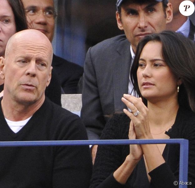 Bruce Willis et sa femme Emma Heming lors de la finale de l'US Open le 8 septembre 2014 &agrave; New York.