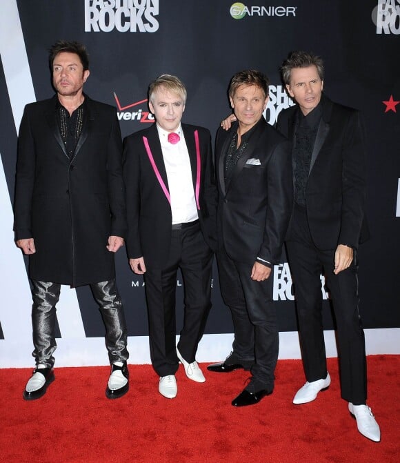 Simon Le Bon, Nick Rhodes, Roger Taylor et John Taylor du groupe Duran Duran assistent à la soirée-émission Fashion Rocks 2014 au Barclays Center. Brooklyn, New York, le 9 septembre 2014.