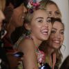 Miley Cyrus assiste au défilé Jeremy Scott printemps-été 2015 aux Milk Studios. New York, le 10 septembre 2014.