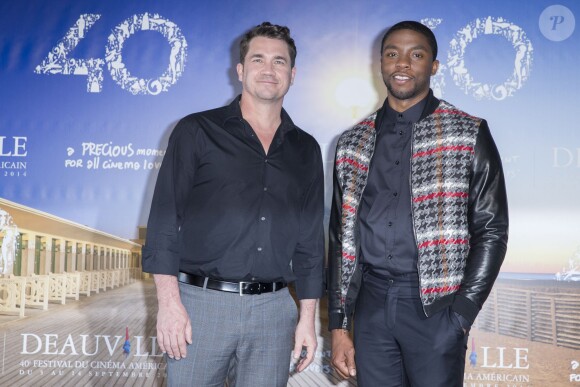 Tate Taylor et Chadwick Boseman - Photocall du film "Get On Up" lors du 40ème festival du cinéma américain de Deauville, le 12 septembre 2014. 