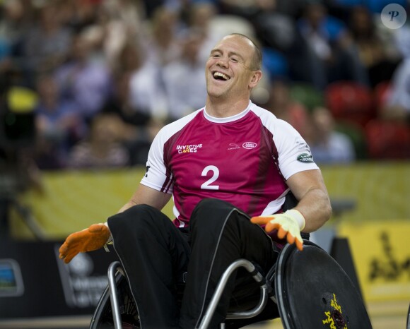 Mike Tindall lors d'un match exhibition de rugby en fauteuil roulant lors des Invictus Games, le 12 septembre 2014 à la Copperbox Arena, à Londres.
