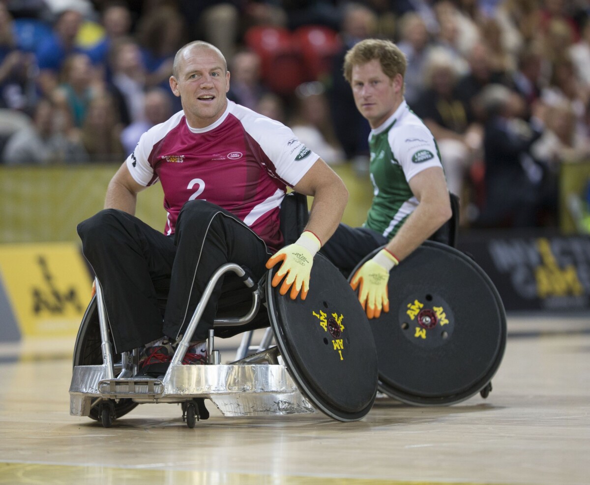 Photo Mike Tindall et le prince Harry lors de leur match exhibition