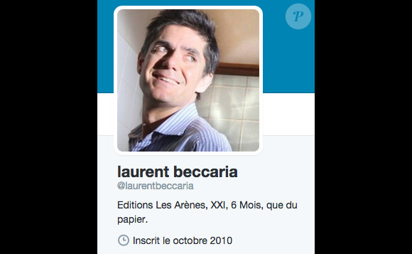 Capture d'écran du compte Twitter de Laurent Beccaria - septembre 2014