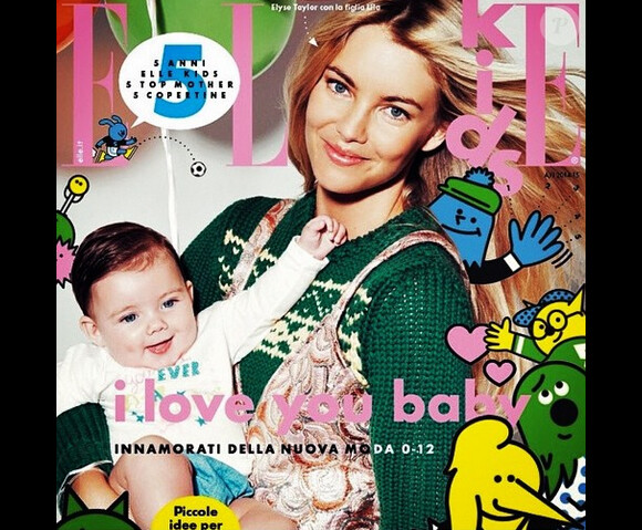 Couverture du magazine ELLE Italie avec Elyse Taylor et sa fille Lila