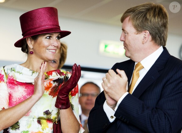 Le roi Willem-Alexander et la reine Maxima des Pays-Bas en visite à Den Helder dans la région de Noord-Holland le 12 septembre 2014