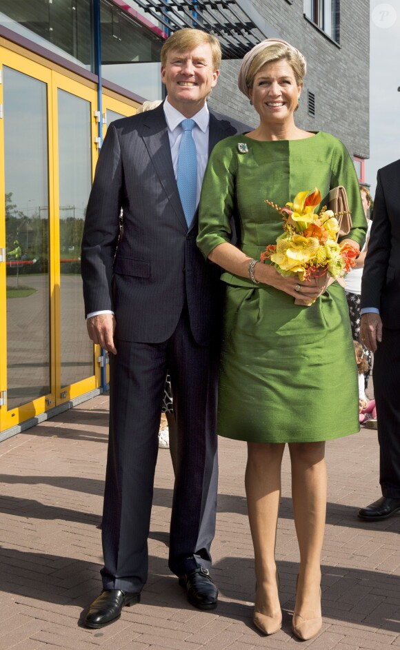 Le roi Willem-Alexander et la reine Maxima des Pays-Bas à Nijkerk le 14 septembre 2014 pour les 10 ans de l'église protestante
