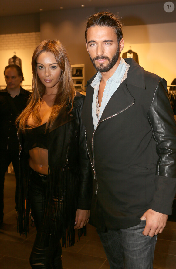 Nabilla Benattia et son compagnon Thomas Vergara - Inauguration de la collection de Nabilla "Blooshop by Nabilla Benattia" au magasin Blooshop de O'Parinor à Aulnay sous Bois. Le 17 septembre 2014.
