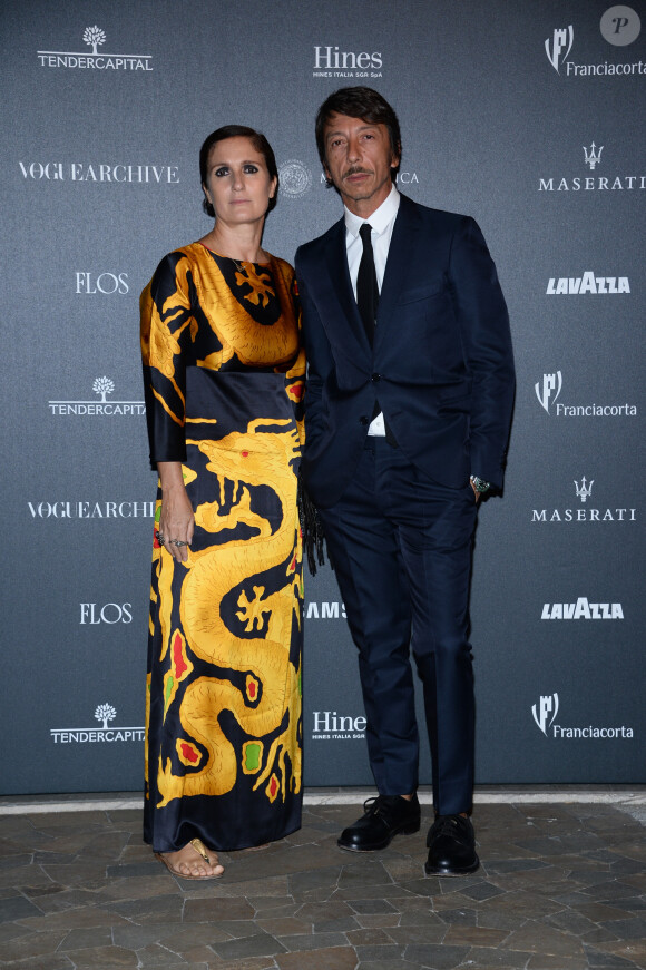 Pier Paolo Piccioli, Maria Grazia Chiuri - Photocall de la soirée "Vogue 50 Archive" à Milan. Le 21 septembre 2014 