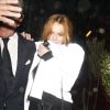 Lindsay Lohan à la soirée organisée par Kate Moss et "AnOther Magazine" pour fêter la couverture de cette dernière lors de la fashion week à Londres, le 15 septembre 2014.