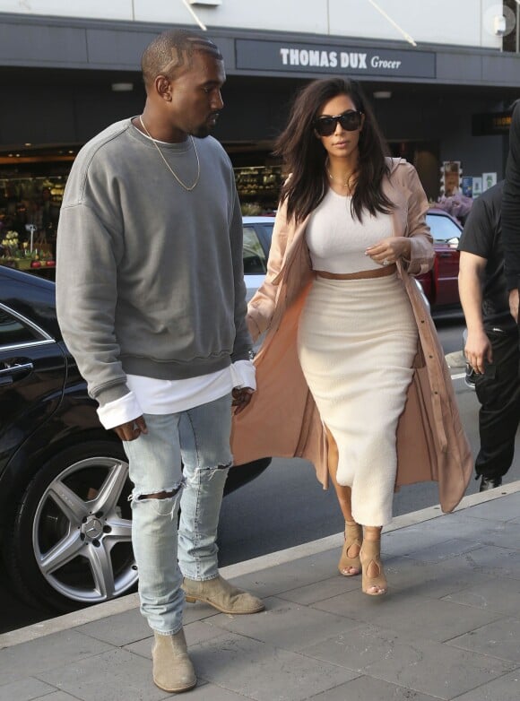 Kanye West et Kim Kardashian à Sydney, le 14 septembre 2014.
