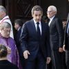 Nicolas Sarkozy - Cérémonie en l'honneur de l'ancien préfet Christian Frémont, qui fut le directeur de cabinet de Nicolas Sarkozy à l'Elysée, en l'église Saint-François-Xavier à Paris, le 24 septembre 2014.