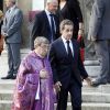 Nicolas Sarkozy - Cérémonie en l'honneur de l'ancien préfet Christian Frémont, qui fut le directeur de cabinet de Nicolas Sarkozy à l'Elysée, en l'église Saint-François-Xavier à Paris, le 24 septembre 2014.