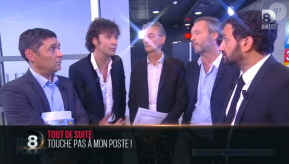 Pour l'arrivée de Nabilla, Cyril Hanouna et ses chroniqueurs ont fait un sketch diffusé avant l'émission - Emission "Touche pas à mon poste" sur D8, le 23 septembre 2014.