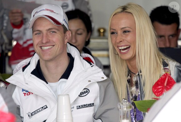 Ralf Schumacher et sa femme Cora Schumacher à Melbourne, le 5 mars 2005. 