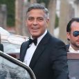 George Clooney sur son bateau-taxi. Mariage de George Clooney et Amal Alamuddin à l'Aman Canal Grande Venice à Venise, le 27 septembre 2014. 