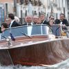 George Clooney et ses invités se rendent à son mariage avec Amal Alamuddin à Venise. Mariage de George Clooney et Amal Alamuddin à l'Aman Canal Grande Venice à Venise, le 27 septembre 2014.
