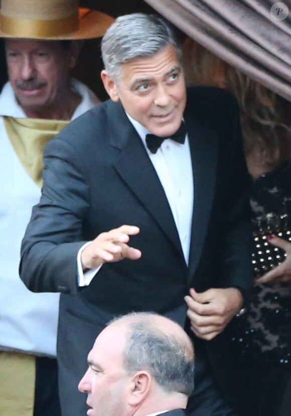 George Clooney à l'Aman Canal Grande Venice. Mariage de George Clooney et Amal Alamuddin à l'Aman Canal Grande Venice à Venise, le 27 septembre 2014.