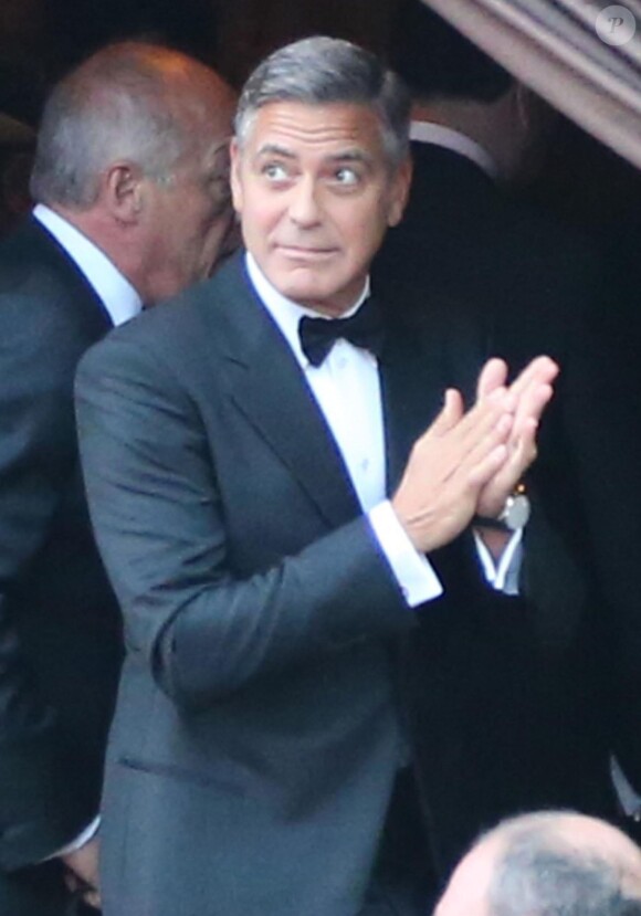 George Clooney, presque prêt. Mariage de George Clooney et Amal Alamuddin à l'Aman Canal Grande Venice à Venise, le 27 septembre 2014.