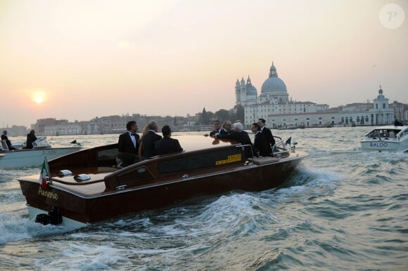 George Clooney va rejoindre sa promise... Mariage de George Clooney et Amal Alamuddin à l'Aman Canal Grande Venice à Venise, le 27 septembre 2014.