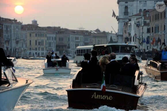 L'Amore, le bateau-taxi attitré de George Clooney. Mariage de George Clooney et Amal Alamuddin à l'Aman Canal Grande Venice à Venise, le 27 septembre 2014.