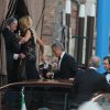 George Clooney arrive à l'hôtel Aman. Mariage de George Clooney et Amal Alamuddin à l'Aman Canal Grande Venice à Venise, le 27 septembre 2014.