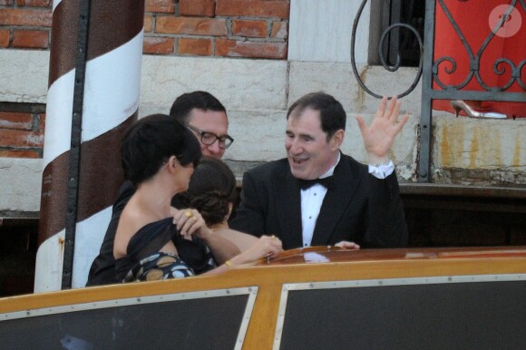 Les invités partent du Cipriani. Mariage de George Clooney et Amal Alamuddin à l'Aman Canal Grande Venice à Venise, le 27 septembre 2014.