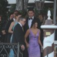 Matt Damon et sa femme Luciana Barroso au départ du Cipriani.  Mariage de George Clooney et Amal Alamuddin à l'Aman Canal Grande Venice à Venise, le 27 septembre 2014. 