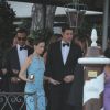 Emily Blunt et son mari John Krasinski partent du Cipriani. Mariage de George Clooney et Amal Alamuddin à l'Aman Canal Grande Venice à Venise, le 27 septembre 2014.