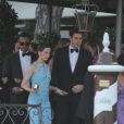 Emily Blunt et son mari John Krasinski partent du Cipriani.  Mariage de George Clooney et Amal Alamuddin à l'Aman Canal Grande Venice à Venise, le 27 septembre 2014. 
